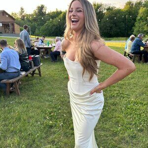 HOUSE OF CB Persephone Strapless Satin Corset Cocktail Dress